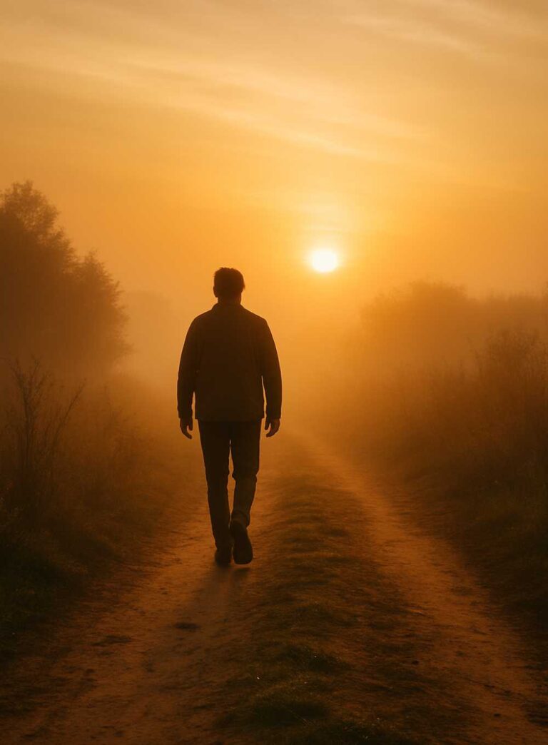 Camino al amanecer como símbolo de restauración emocional. Volver a Nacer – JuanMuriel